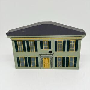 Vintage 1992 The Cat's Meow Village Grand Haven Series X Wooden Shelf Sitter